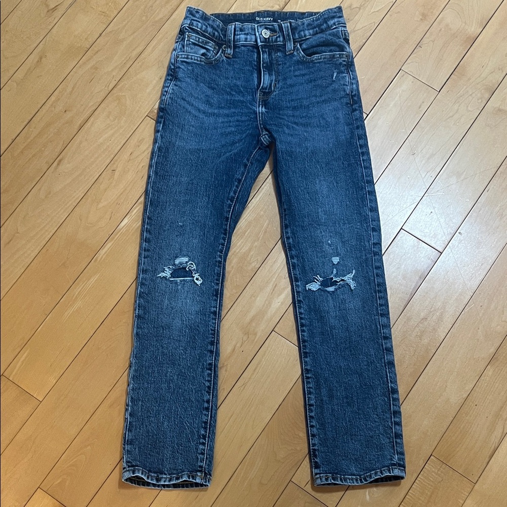Old Navy Boys Distressed Dark Blue Slim Jeans